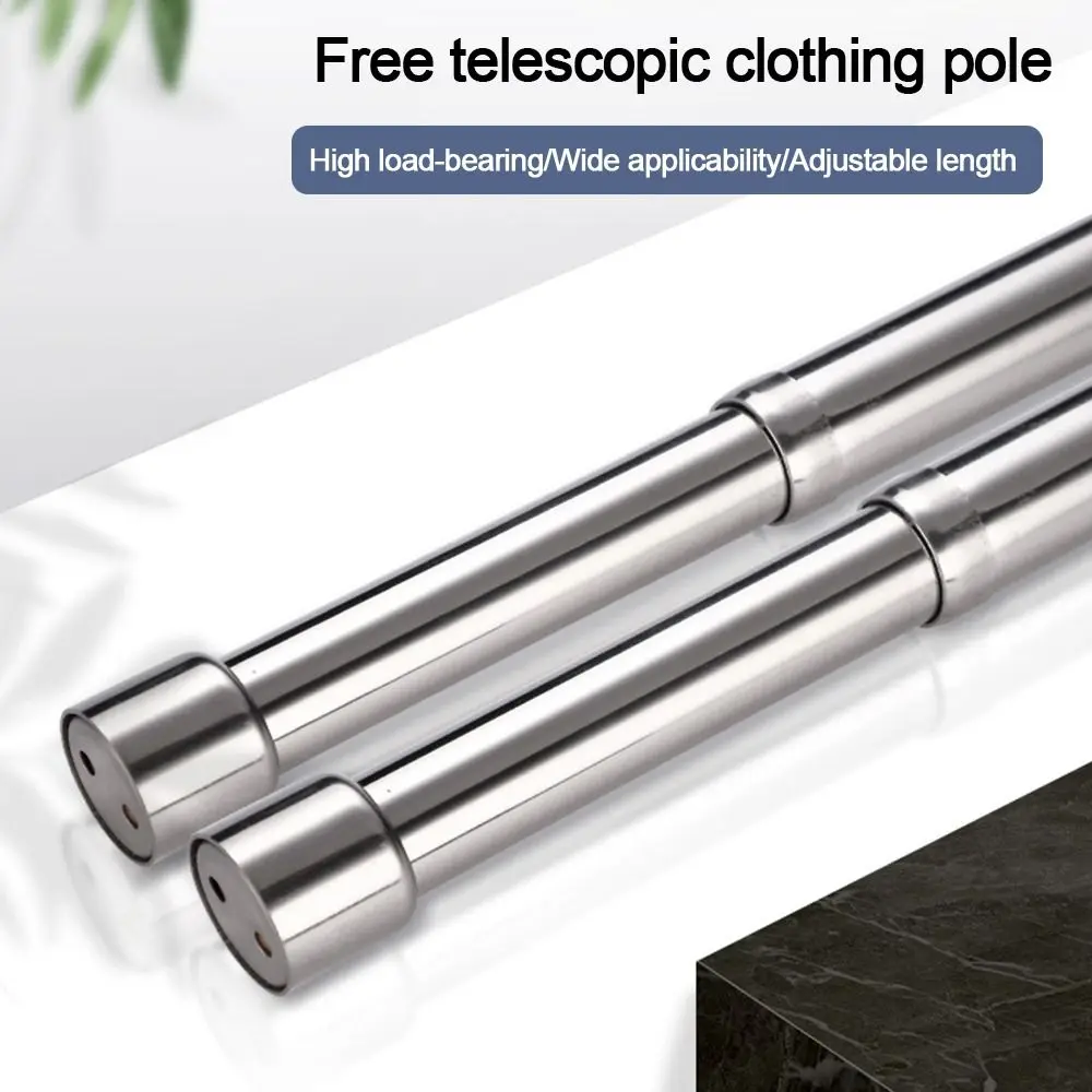 Useful Hanging Rods Extendable Stainless Steel Wardrobe Clothes Rod Adjustable Closet Rail Pole Curtain Telescopic Hanging Rod