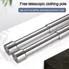 Useful Hanging Rods Extendable Stainless Steel Wardrobe Clothes Rod Adjustable Closet Rail Pole Curtain Telescopic Hanging Rod