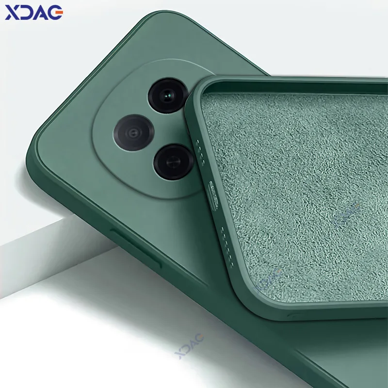 Luxury Dual Layer Cellphone Case with Camera Protection - Soft Square Liquid Silicone Cover