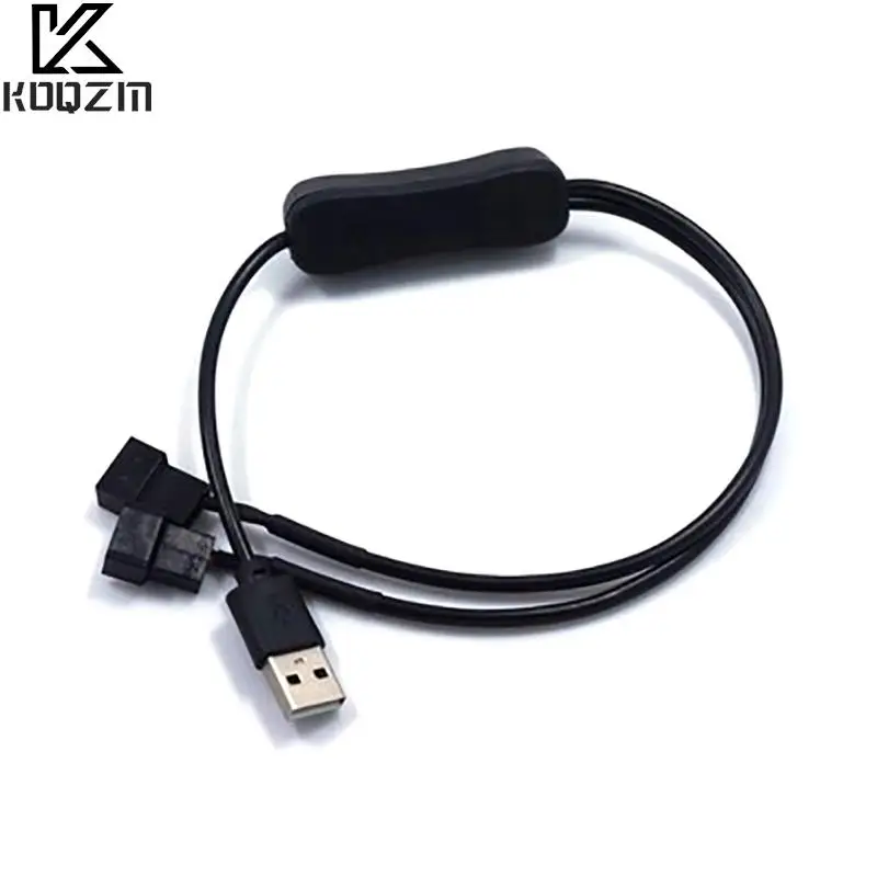 1 To 2 4 Pin USB Cable 12V To 5V Computer Case Fan Power Supply Fan