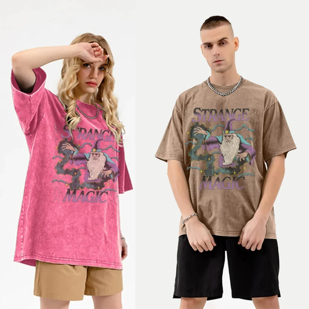 

Washed T-shirt Golf Supplies New Pure Cotton Exquisite Printing Anime Wizard Magic Women's T shirt for Men Webshop Helinox Y2k