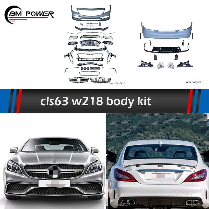 CLS 클래스 W218 Cls63 A 스타일 바디 키트, 11 14 년용, CLS350 CLS300 디퓨저 프론트 범퍼 그릴 ...
