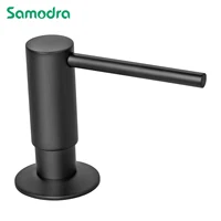 Samodra Black Liquid Soap Dispensers Brass Pump Head With 500ML PE Bottle Build in Dispenser soap For kitchen accessories 1