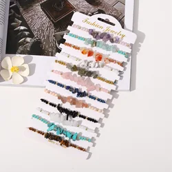 Colorful Crushed Stone Woven Bracelets - Set of 12 (Stone Bracelet)
