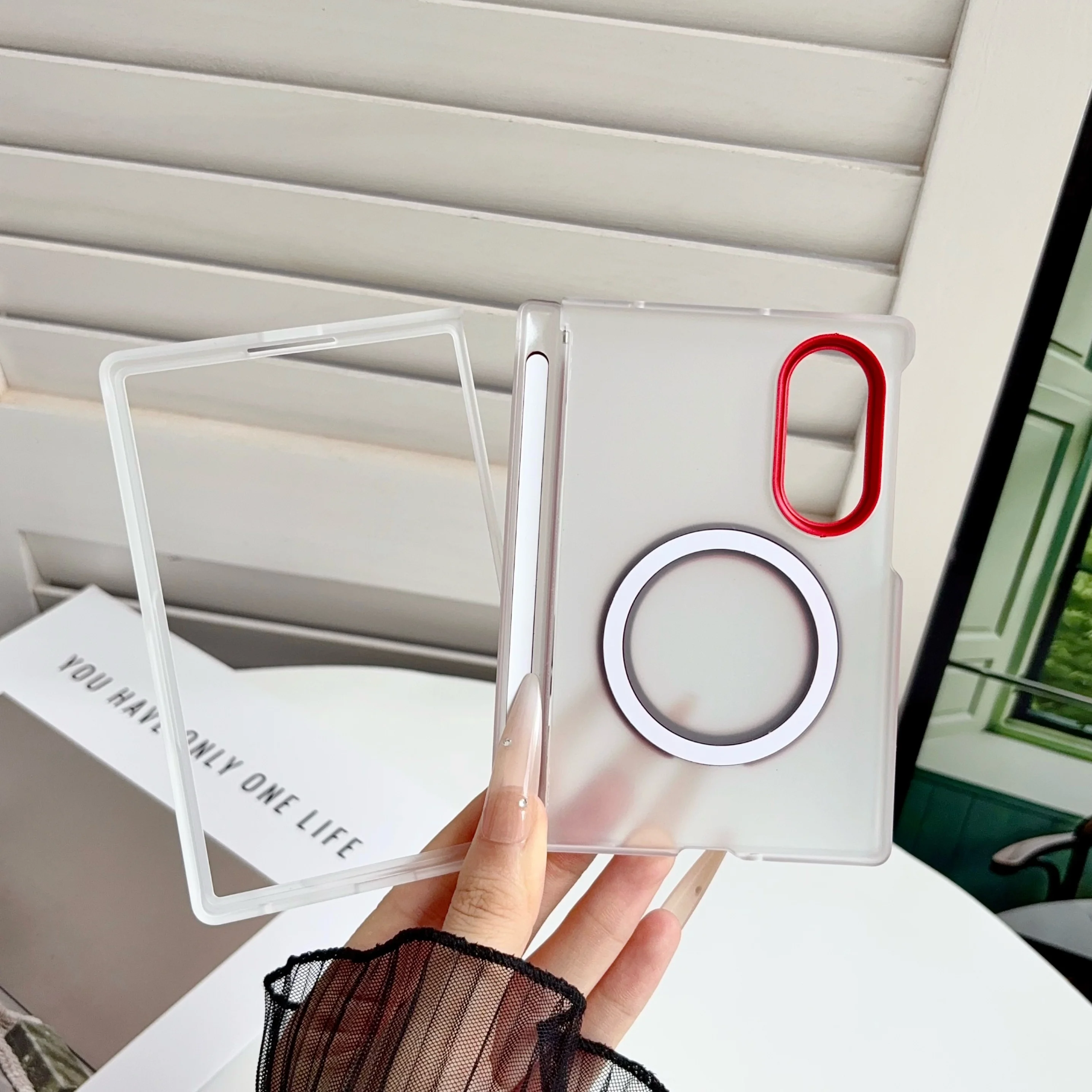 360 Rotating Magnetic Shockproof Matte Phone Case with Ring Holder