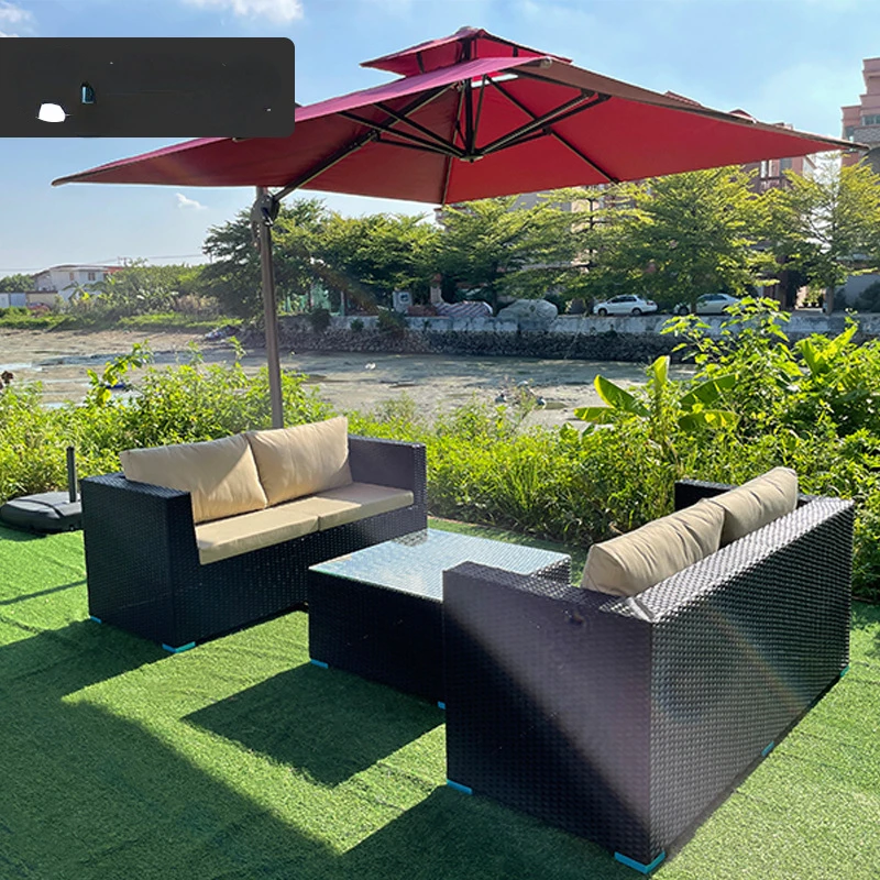

Outdoor Rattan Sofa Courtyard Bed & Breakfast Roof U-Shaped Sofa Beach Seaside Villa Garden Rattan Chair Outdoor Furniture