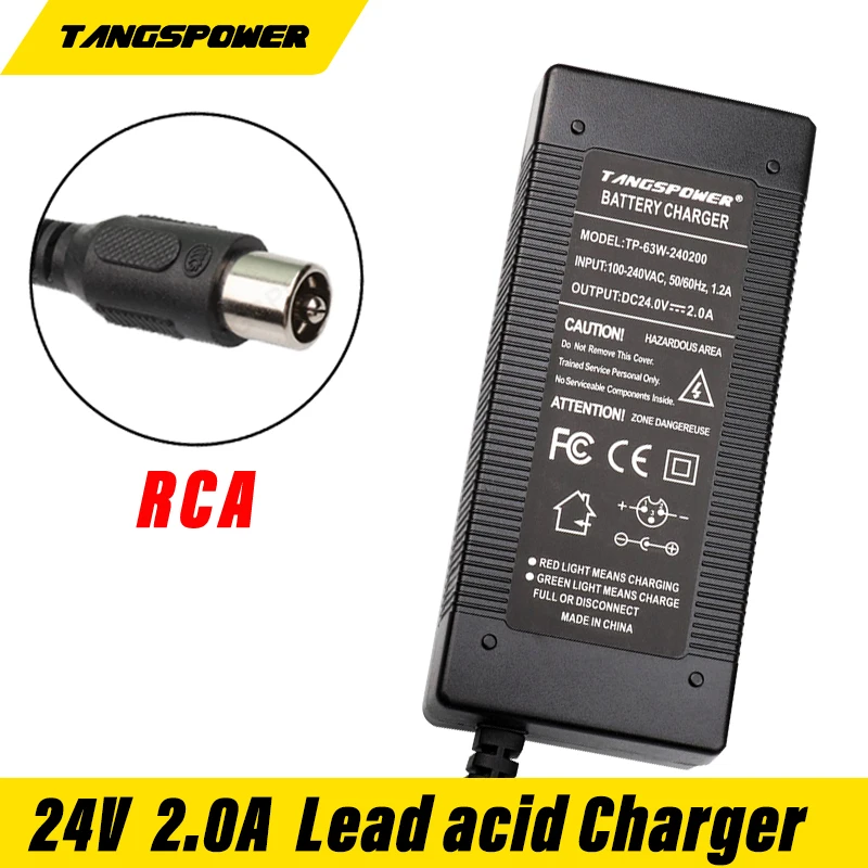 

24V 2A Lead-acid Battery Charger Electric Scooter 24 Volts Ebike Charger Wheelchair Charger Golf cart Charger For Lawnmower