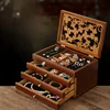 Necklace Jewelry Organizer Box Wood Jewelry Case with Ring Earring Drawer Bracelet Display Plastic Storage Separators 5