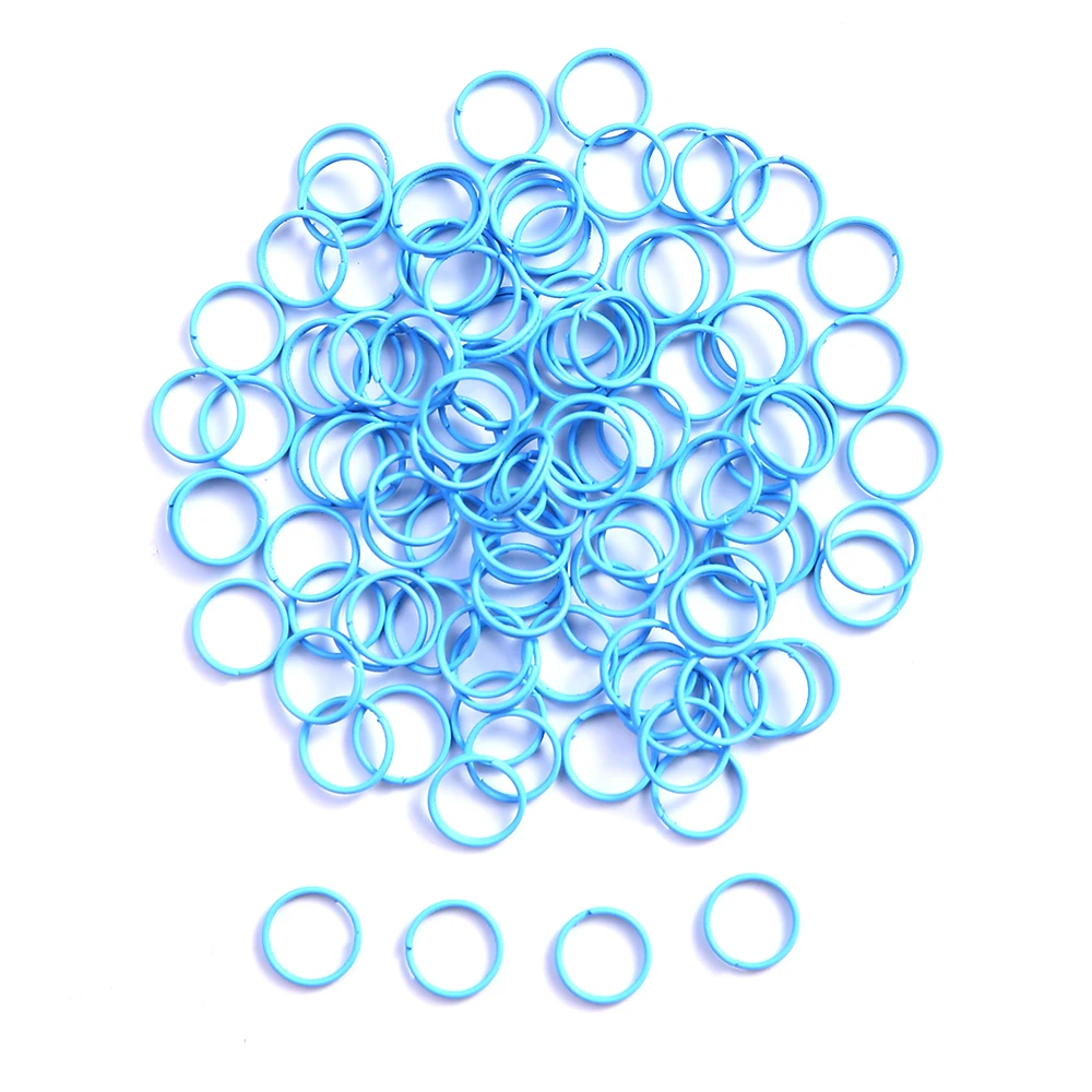 100pcs Colorful Painted Iron Rings for DIY Accessories and Keychains