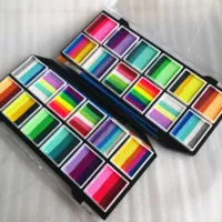 Professional Body Art 12 Colors Pastel Neon UV Color rainbow split cake Face Paint Palette for Halloween Christmas 2