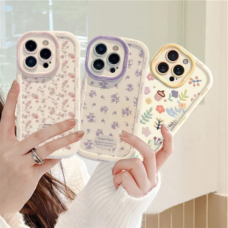 Puff Pink Purple Floral Flowers Phone Case Cover