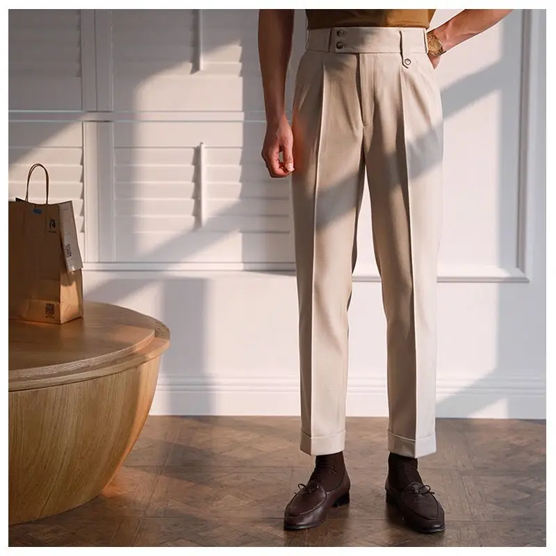 

Men's Casual Pants Thin Business Office Suit Pants Spring Summer New Streetwear Slim Fit Korean Classic Trousers Male C58