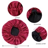 Wholesale Satin Bonnet for Sleeping Silky Bonnet Cap Large Double Layer Reversible Adjustable Sleep Bonnet Used To Hair Care 5