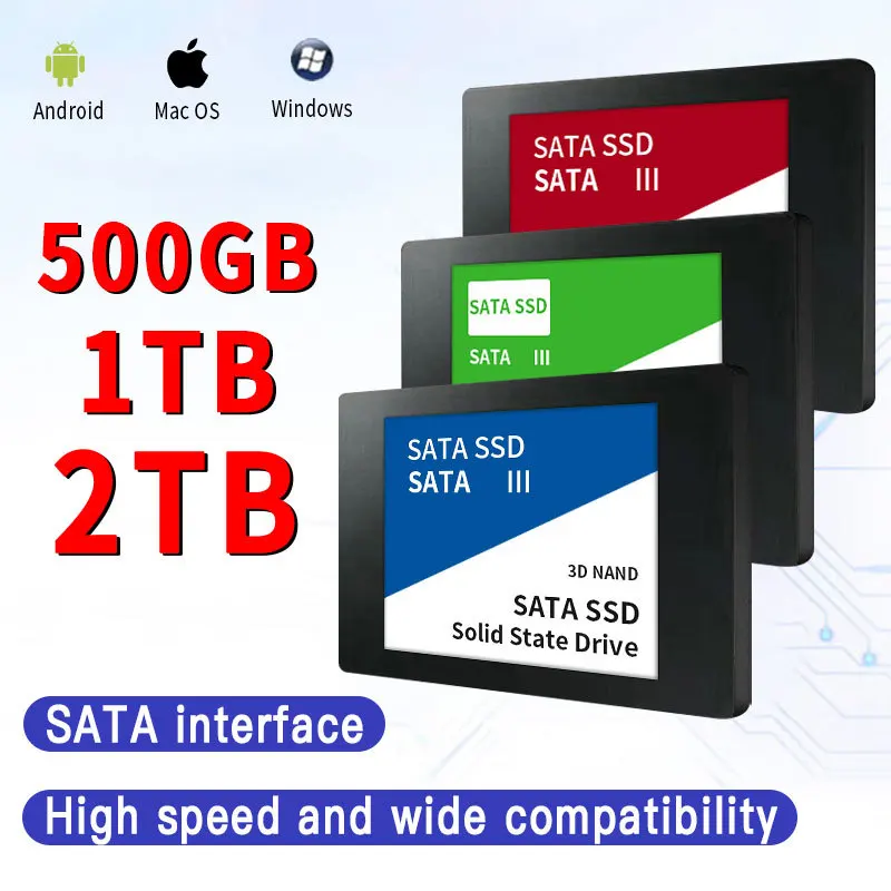 2,5 zoll SATA.3 SSD 1TB 2TB Flash Interne Festplatte SSD M.2 NGFF High Speed SSD Solid State