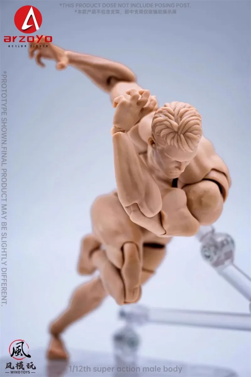 ウィンドトイズ 1/12スケール 男性筋肉質 超可動式関節ボディ