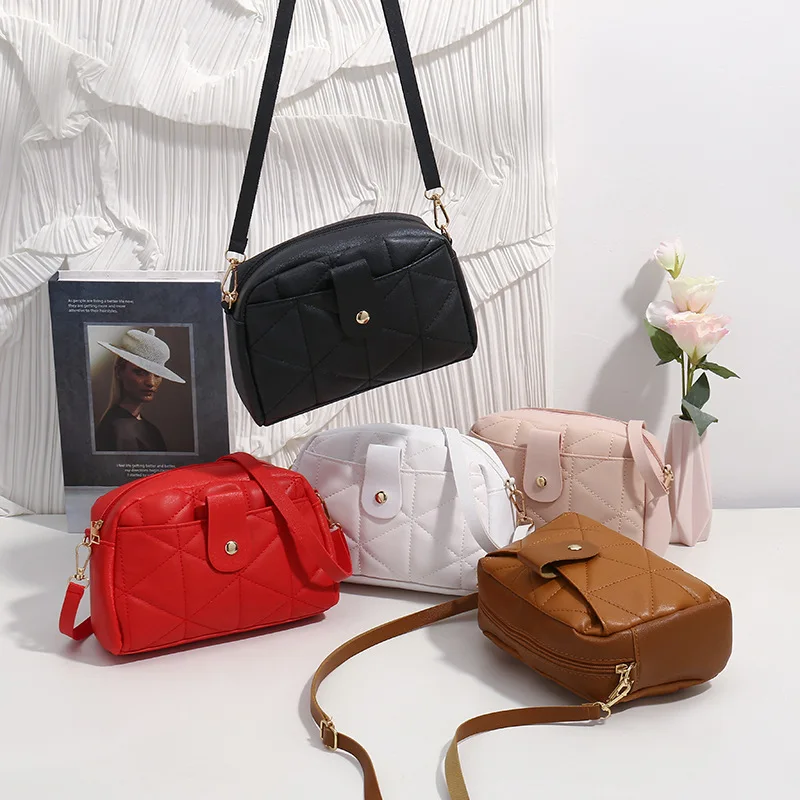 2022 chain Small Messenger Bag For Women Trend Lingge Embroidery Camera  Female Shoulder Bag Fashion Chain Ladies Crossbody Bags - AliExpress