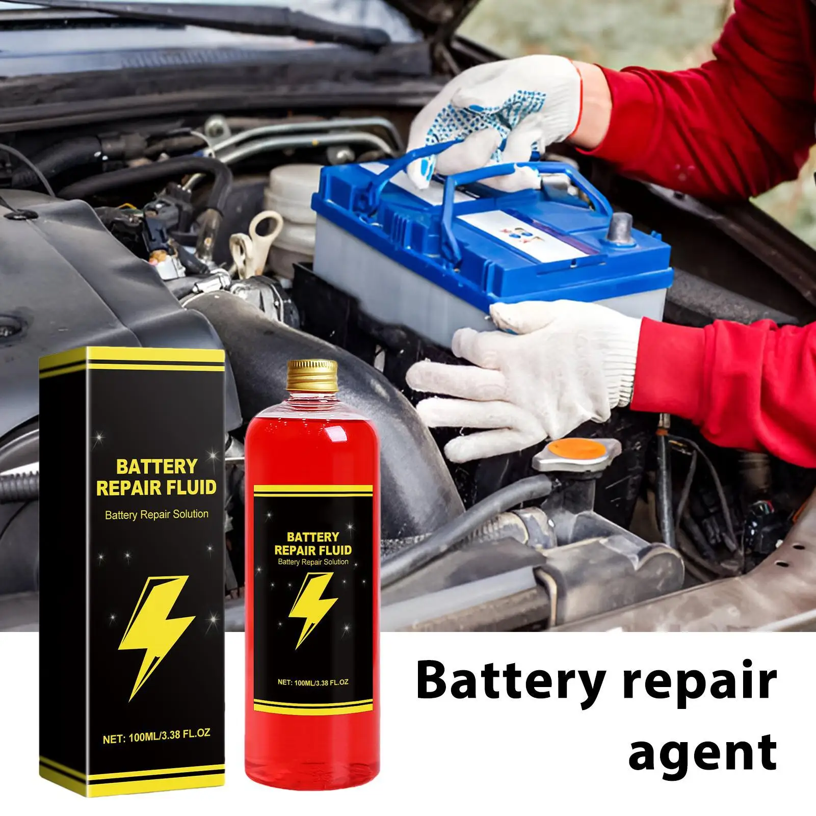 1pc Battery Repair Fluid For Car Safe Repair Fluid Battery Restore Liquid Efficient Repair Extends Battery Life For Golf Cart