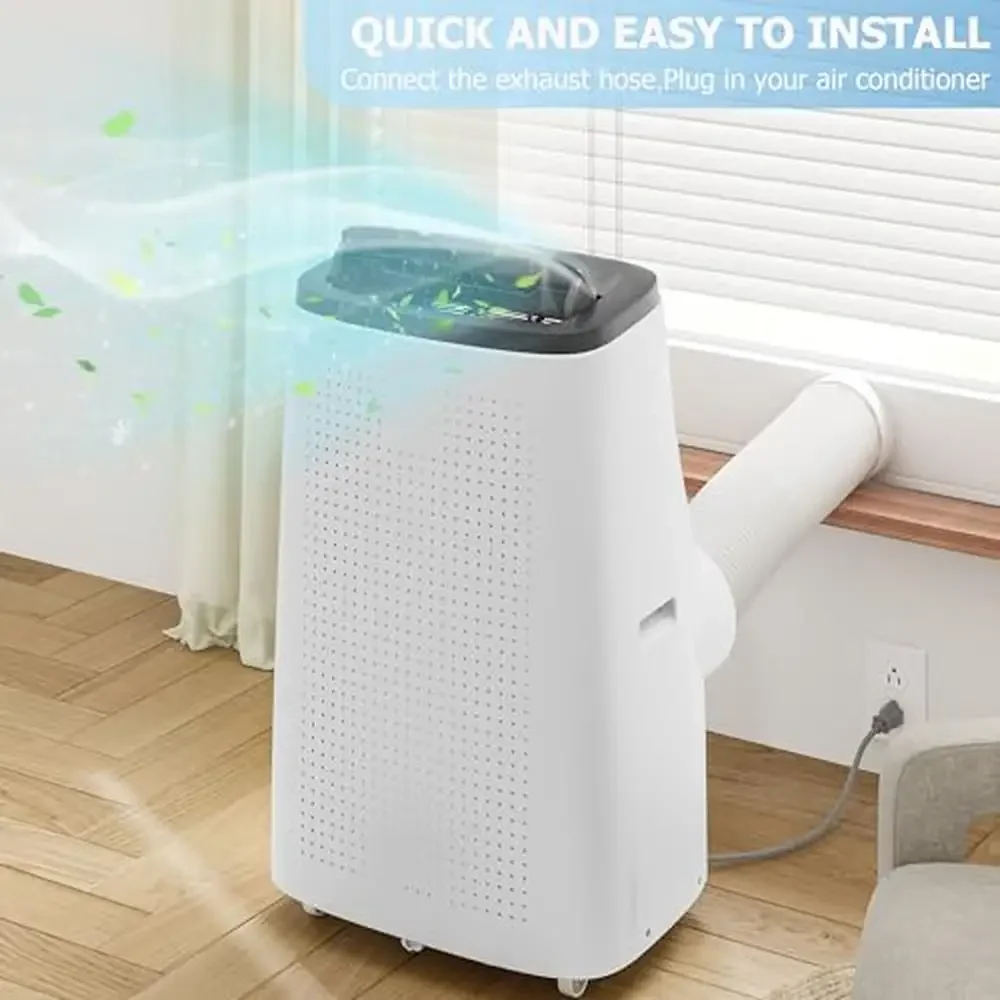Portable Air Conditioner 14000 BTU AC Unit Remote Control Dehumidifier 600 sq.ft Room Cooling 3-in-1 Operation LCD Display Easy 4
