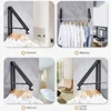 Balcony Folding Invisible Drying Rack Rod Non-punching Wall Hanging Indoor and Outdoor Windows Bathroom Cloakroom Hook Hanger 5