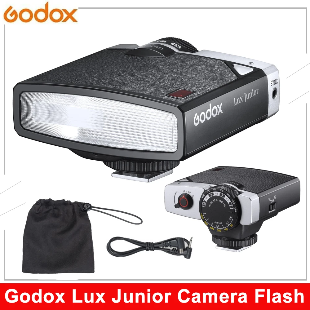 Godox Lux Junior Camera Flash Gn12 6000K ± 200K 7 Livelli Flash Speedlite Trigger Per Fotocamera Fujifilm, Canon, Nikon, Olympus, Sony