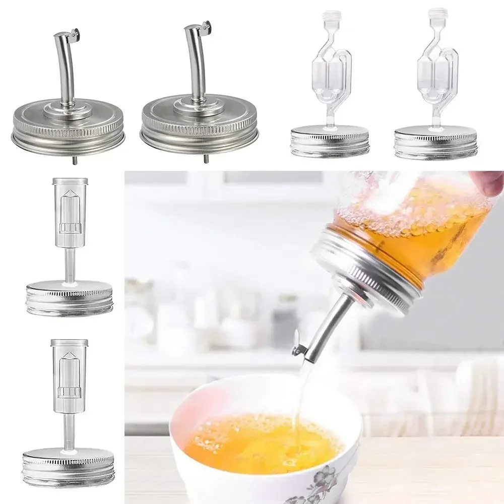 Universal Jar Oil Spout and Fermentation Lid Cover with Airlock