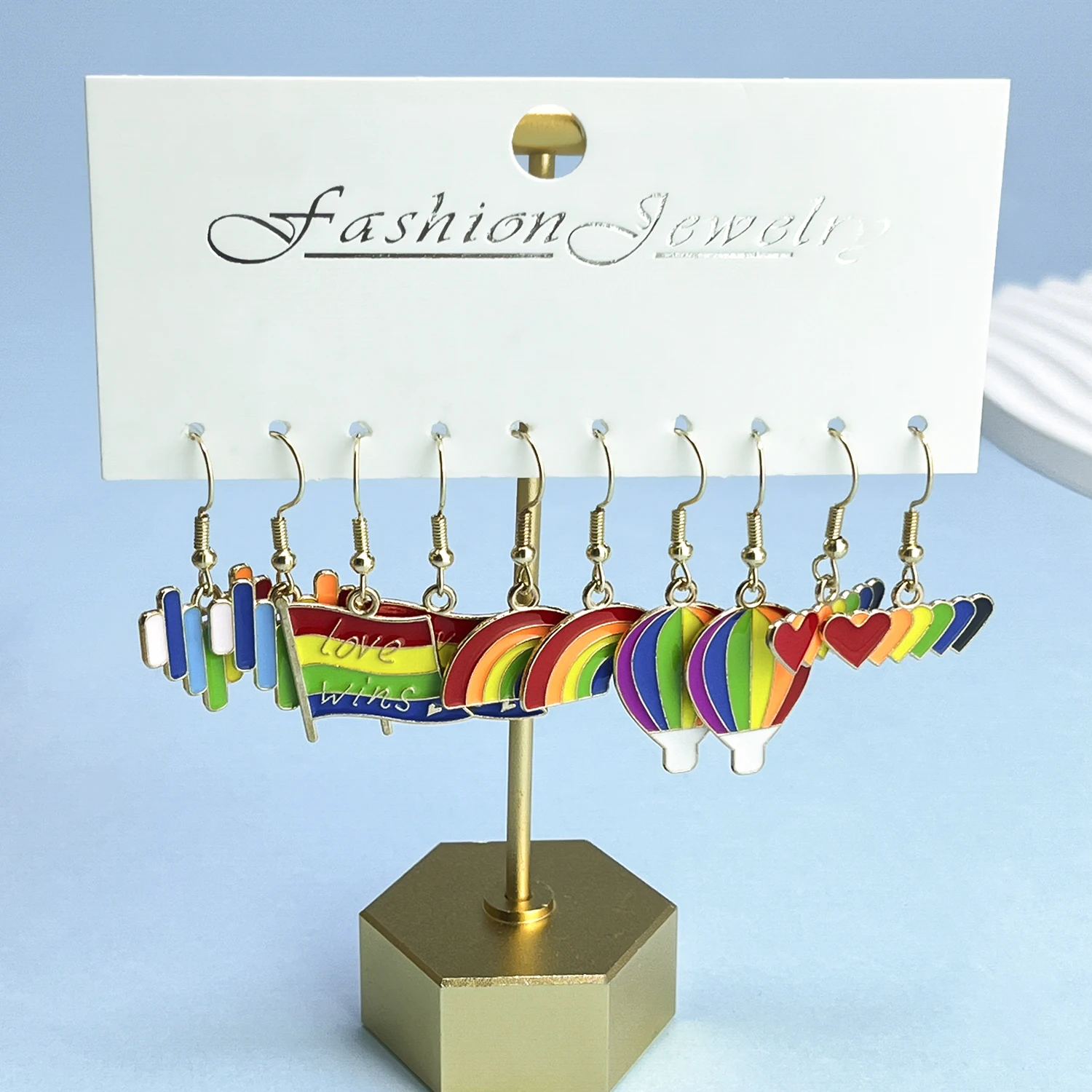 Alloy Enamel Dangle Earring Set 5 Pairs/Set For Women dangle earrings