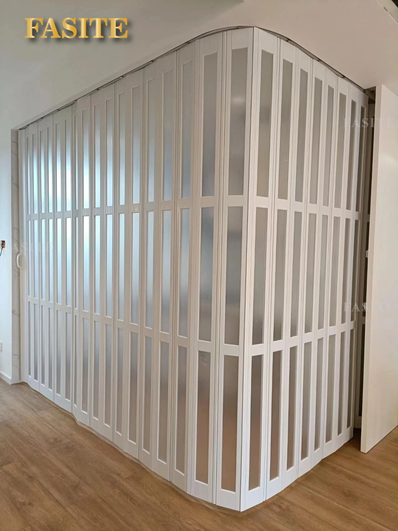 Porta A Soffietto PVC Noce 80x203cm - Divisorio Con Chiusura Magnetica - Foto 6