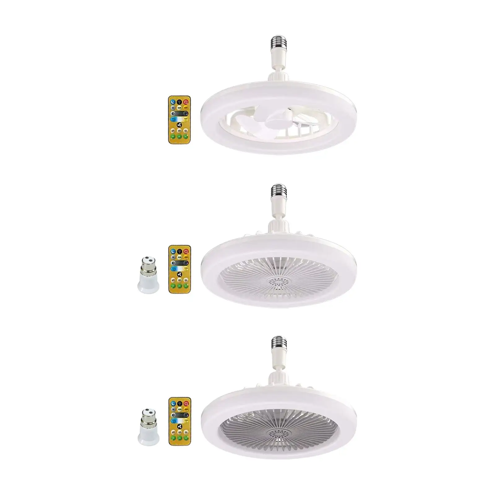 

Modern Ceiling Fan with Lights E27 Converter Base Dimmable LED Lighting Ceiling Fans for Home Kitchen Sitting Room Study Bedroom