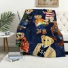 Fashion B-Bears Cute Blanket Plush Nap Sofa rug for P-POLO-S Living Room Warm Office Bedroom Birthday Home Travel Kid Gifts 2