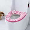 Flower Warm Toilet Cover Seat Lid Top Cover Pad Bathroom Warmer Toilet Seat Bowl Soft Zipper Washable Toilet Seat Cover 2