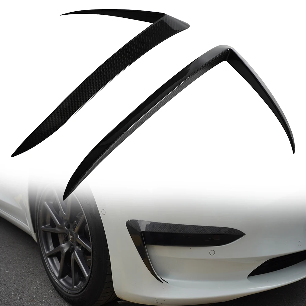 

Car Carbon Fiber Bumper Front Lip Splitter Wind Knife Cover Protection For Tesla Model 3 2017 2018 2019 2020 2021 2022 2017-2022