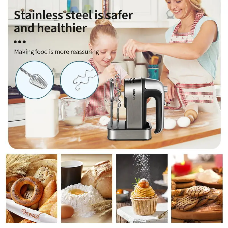 Sokany6627 Electric Household Baking Hand held Eggbeater Cake Mixer Cream Whip 2