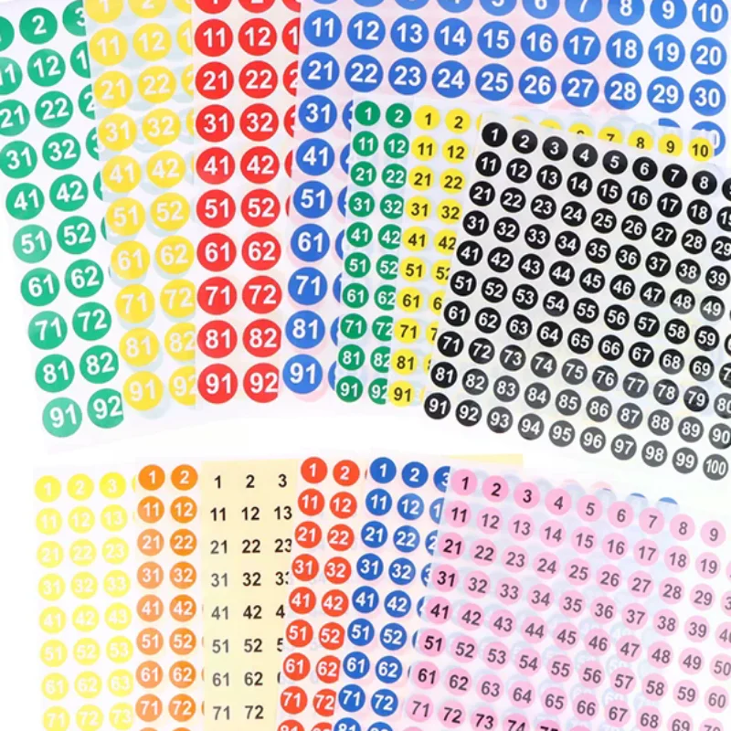 5 Sheets Number Stickers 1-100 Label Number Sticker For Diy Craft Nail Polish Glue Bottle Scrapbooking Diary Stationery