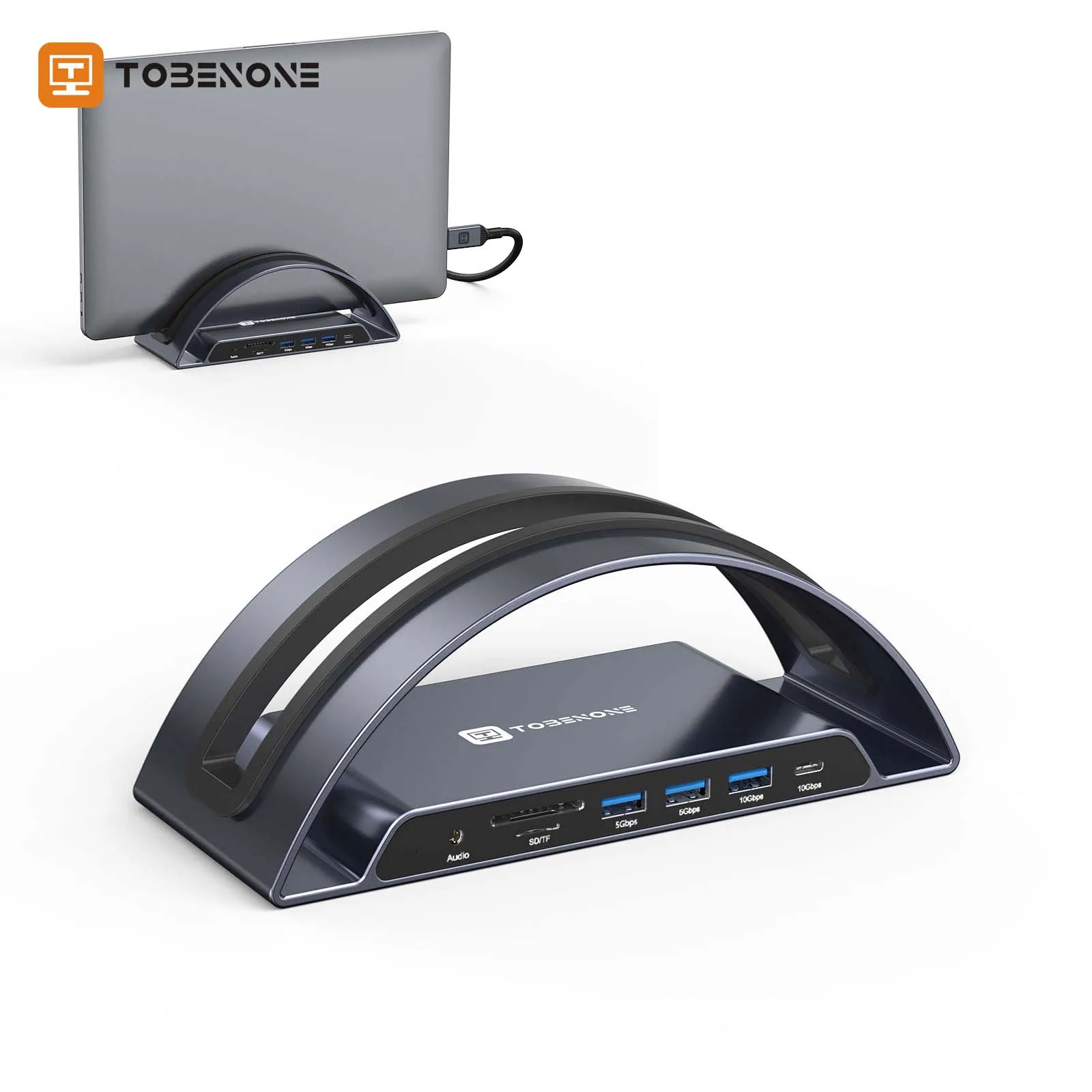 Tobenone USB C Dock Stand Dual Monitor Laptop Docking Station 2 HDMI