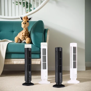 Ventilatore a torre da tavolo senza lama Ventilatore elettrico portatile Dispositivo di raffreddamento dell'aria Condizionatore d'aria di raffreddamento a 2 velocità del vento Ventilatore in piedi per l'home office 1