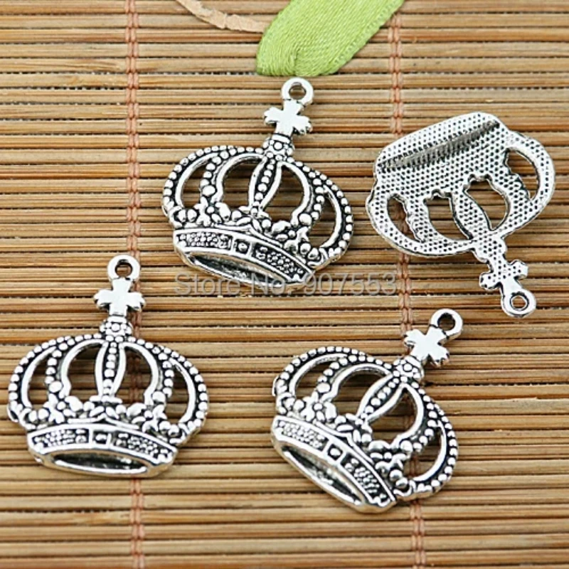 

20pcs 25*21mm Tibetan Silver Tone Crown Design Charms EF1904 Charms for Jewelry Making