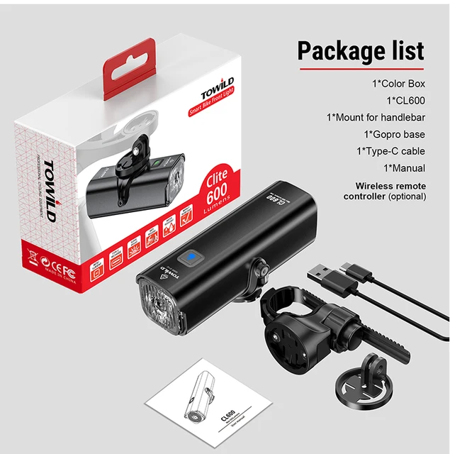 充電式自転車ヘッドライト,タイプC自転車ヘッドライト,防水