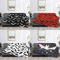 Bats Pattern Throw Blanket Halloween Goth Fleece Flannel Lightweight Blankets for Home Office Couch Bed Sofa Car All Season 1