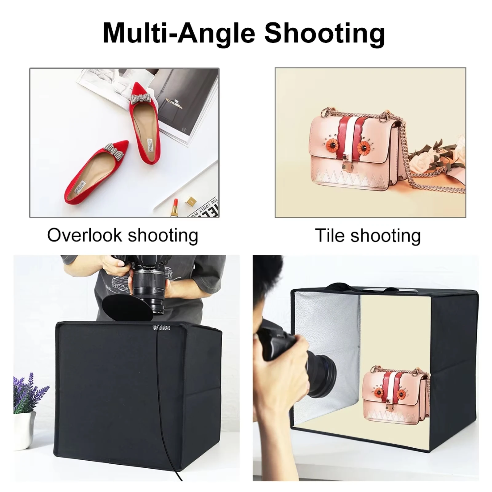 40/50cm Photo Studio Light Box With 12 Colors Backdrop,Folding Photography Lightbox Kit,Photo Softbox Tent For Product Shooting - 5