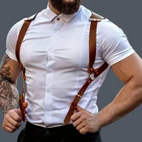 UYEE bretelles pantalons pour hommes en cuir réglable sac à dos bretelles bretelles hommes mode adulte ceinture 4