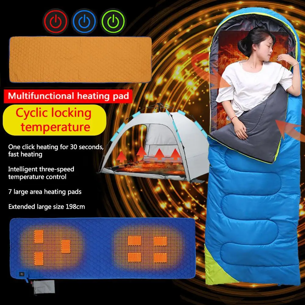 

7 Zones USB Heating Sleeping Mat Winter Outdoor Sleeping Pad Bag Mattress Insulation Heated Camping Heating Outdoor New Sup A9W1