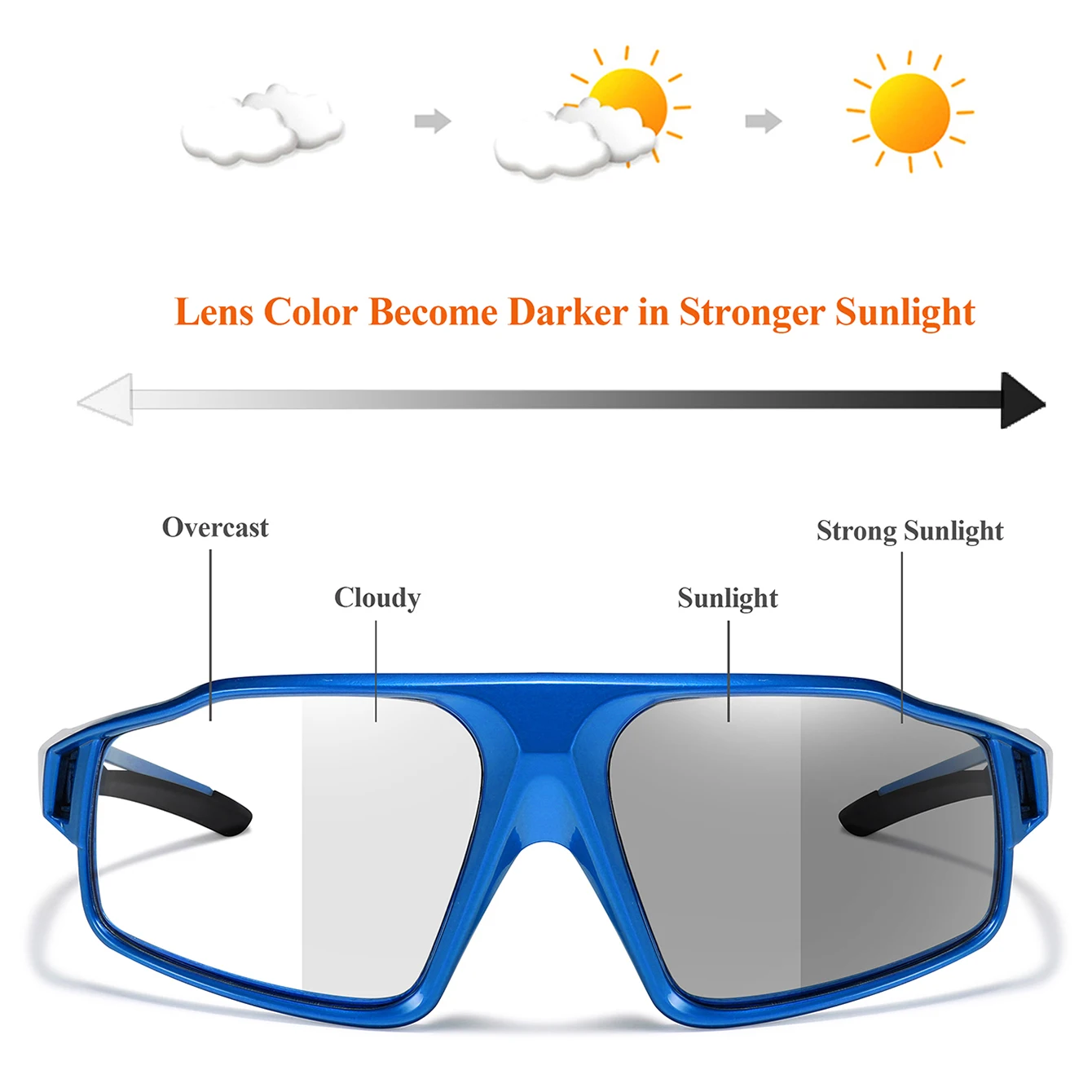 Fashion Photochromic Glasses MTB Bike Bicycle Eyewear Cycling Fishing Running