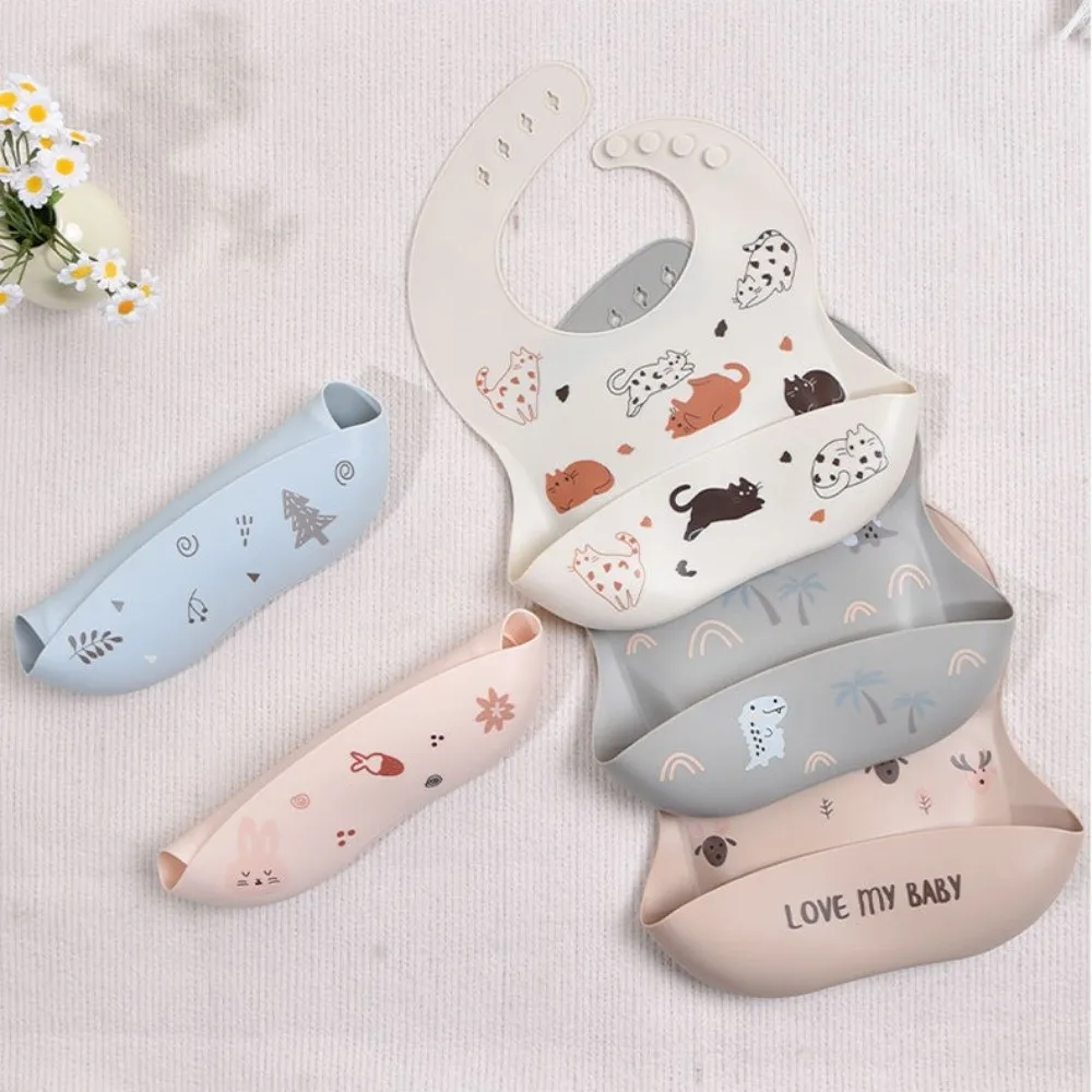 Silicone Toddler Feeding Bib Adjustable Neckband