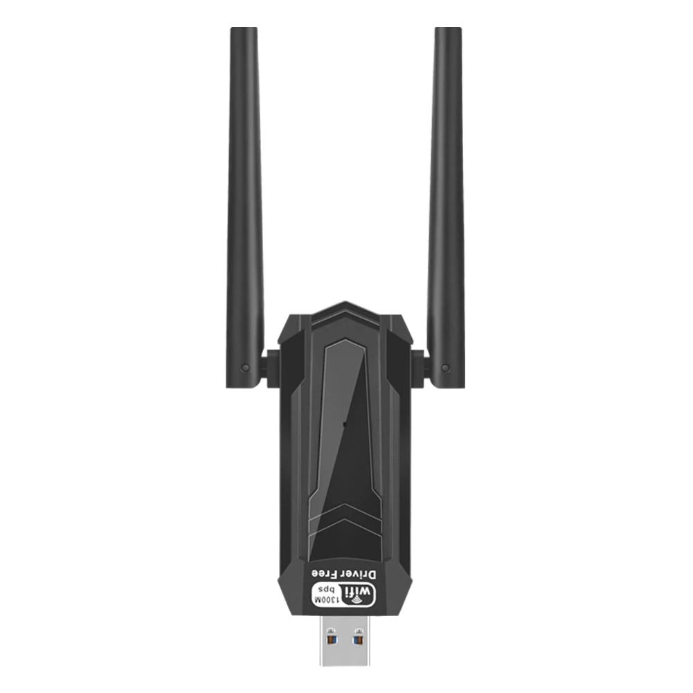 USB 네트워크 카드 고이득 안테나, 듀얼 밴드 2.4, 5Ghz 무선 네트워크 어댑터, PC 노트북 윈도우 XP 비스타 11/10, AC1300Mbps