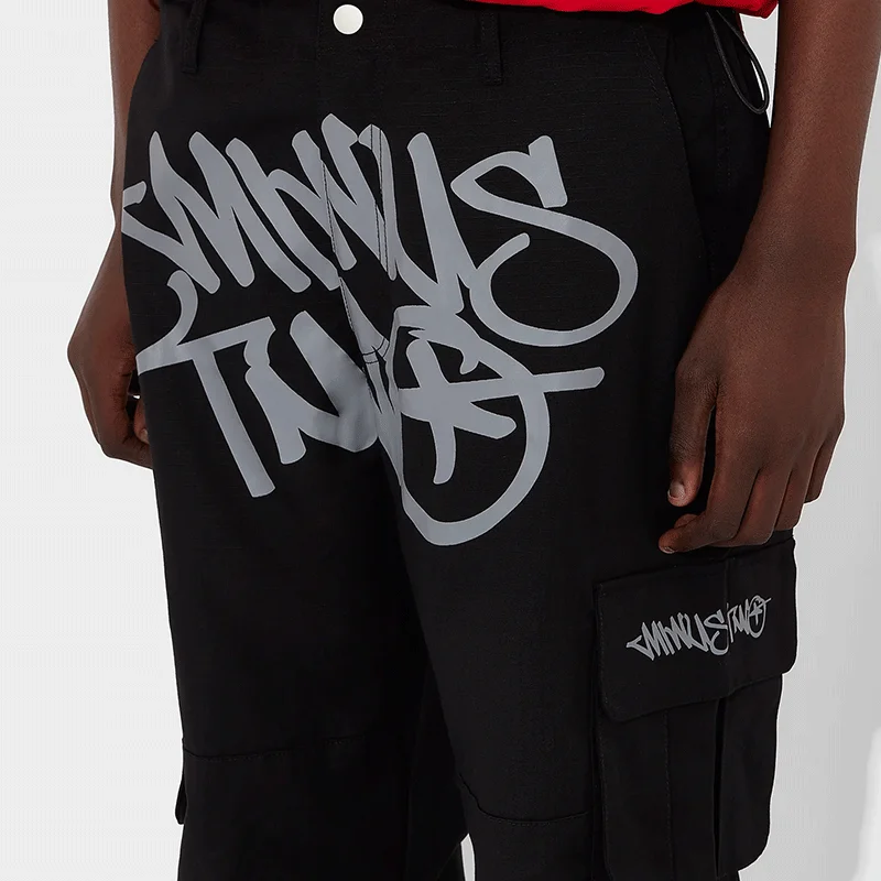 2024 Minus Two Quality Black Cargo Long Pants Y2k Fashion High Street Young Men Women Hip Hop Style Trousers Minustwo White LOGO