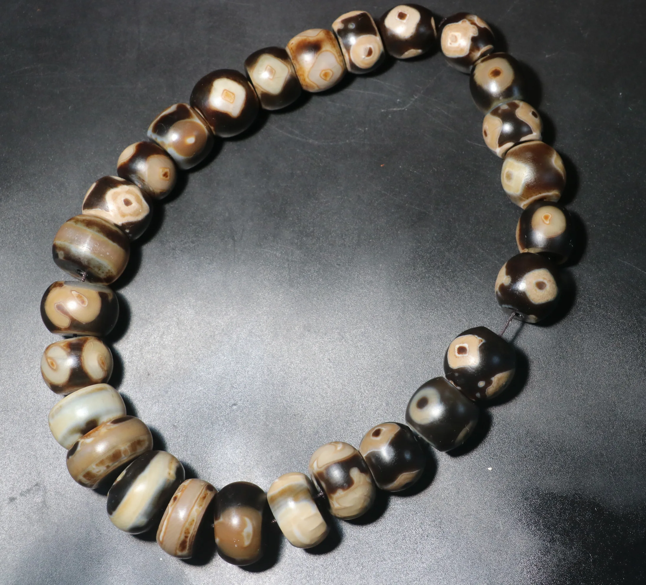 

UPD0314A7 Ultra Energy Tibetan Old Agate Multiple Symbols dZi Bead Prayer Strand Amulet LK Fengshui Best LKbrother Top Quality