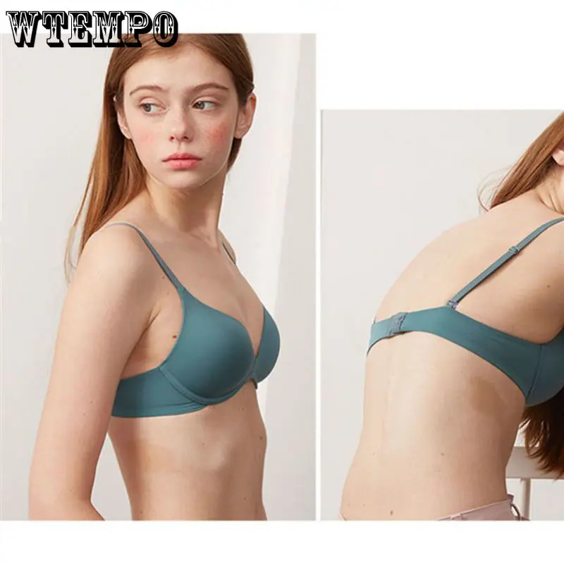 Seamless Bras for Women Thin Steel Ring Free One Piece Gather