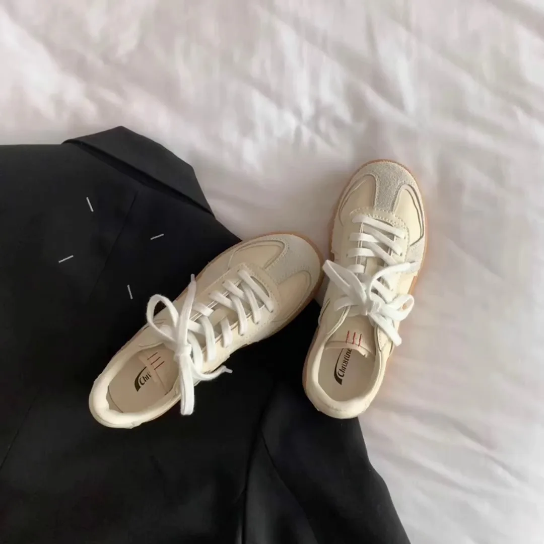

Dave&Di 2023 Genuine Leather Comfortable Breathable Casual Shoes High Street Retro German Training Shoes Casual Sneakers Women