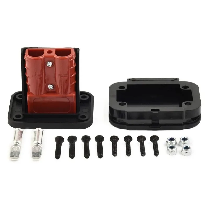 1pcs 50A Cable Connectors Plug For Anderson Plug Connector Flush Mount Bracket Panel Cover For Caravan Camper Boat Truck