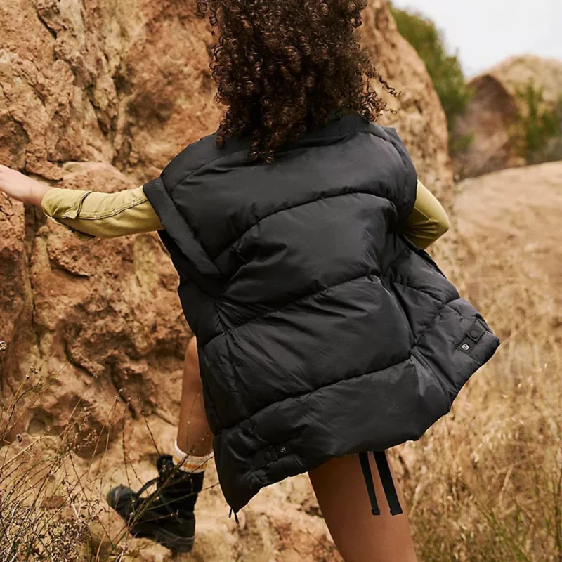 Casual Winter Puffer Vest Warm Casual With Pockets 3